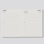 Open Diary showing Daily page Layout Lettuce 2027