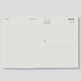Open Diary showing Daily page Layout Lettuce 2027