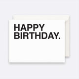 Greeting card featuring bold Happy Birthday typography