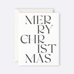 Greeting card featuring modern Merry Christmas typography