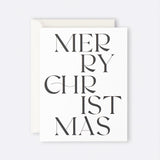 Greeting card featuring modern Merry Christmas typography