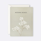 Greeting card featuring elegant Wedding Wishes typography