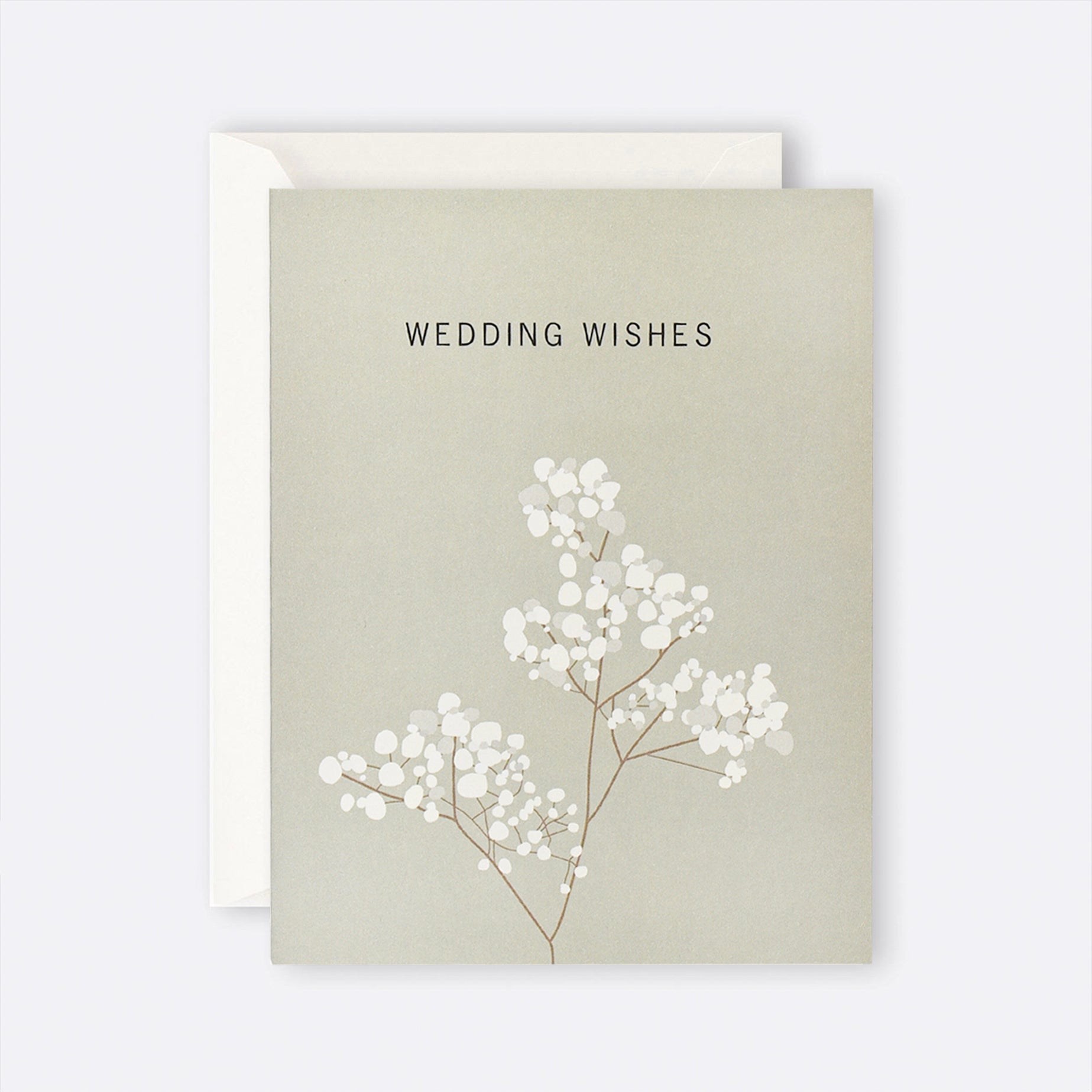 Greeting card featuring elegant Wedding Wishes typography