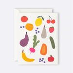 Greeting card featuring colourful fruit illustrations