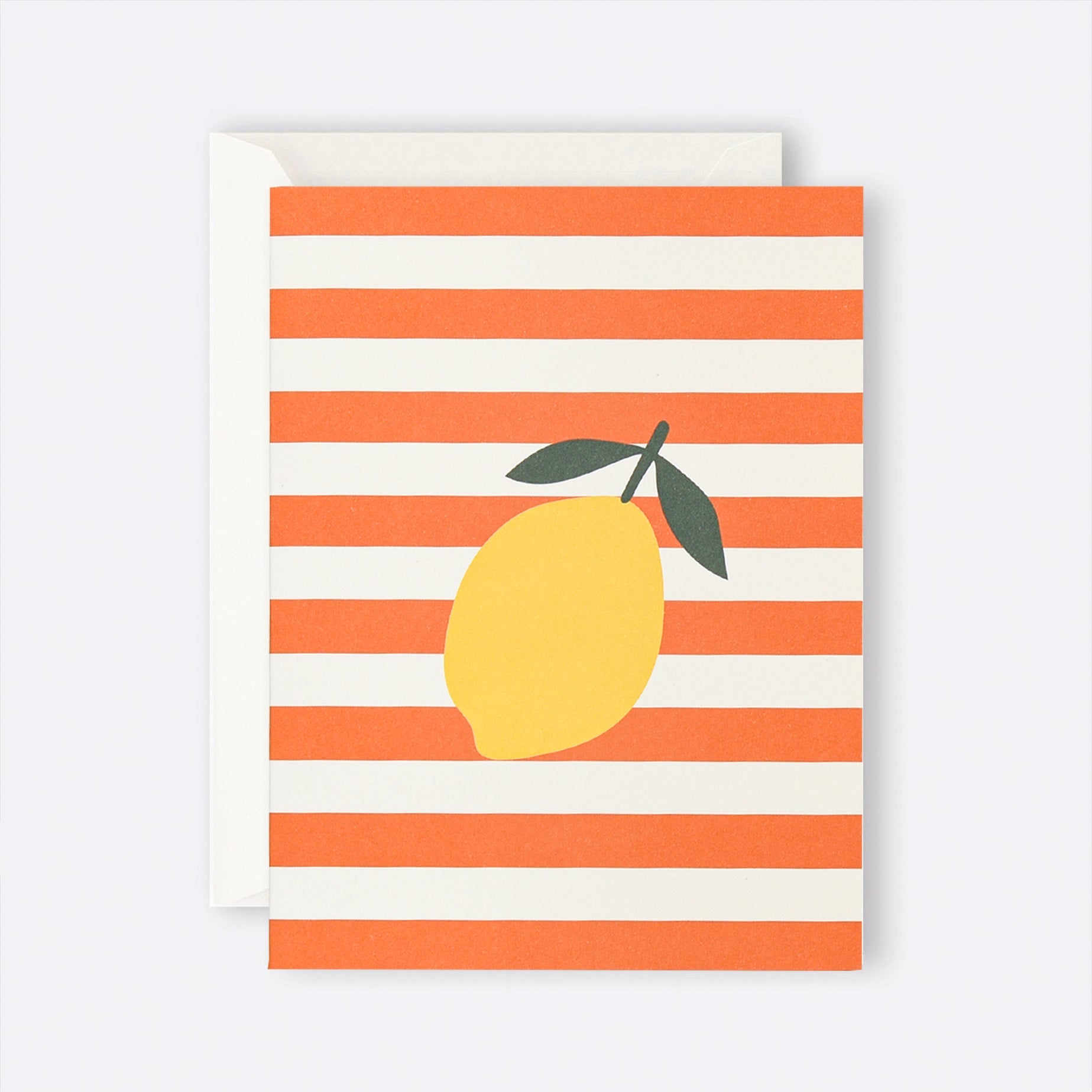 Greeting card featuring lemon and stripe illustration