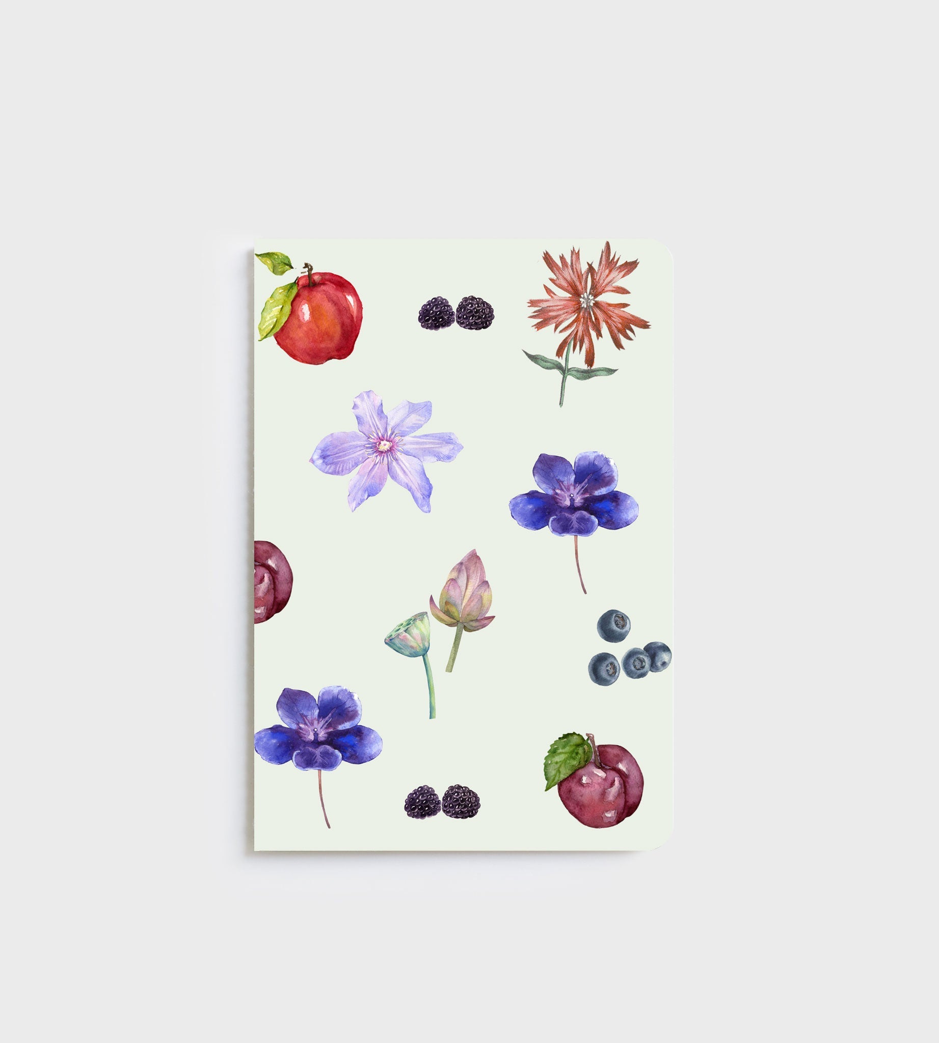 Lettuce A5 Notebook in Flower Fruit Arrangement design with 80 ruled pages, designed in New Zealand