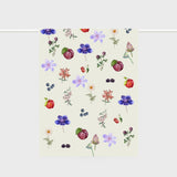 Lettuce Flower Fruit Arrangement 100% linen tea towel featuring colourful fruit and floral artwork