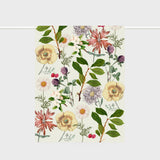 Lettuce Berry & Bloom 100% linen tea towel featuring botanical berry and floral artwork
