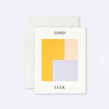 Greeting card with modern geometric good luck design