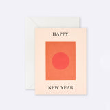 Greeting card with circular Happy New Year design