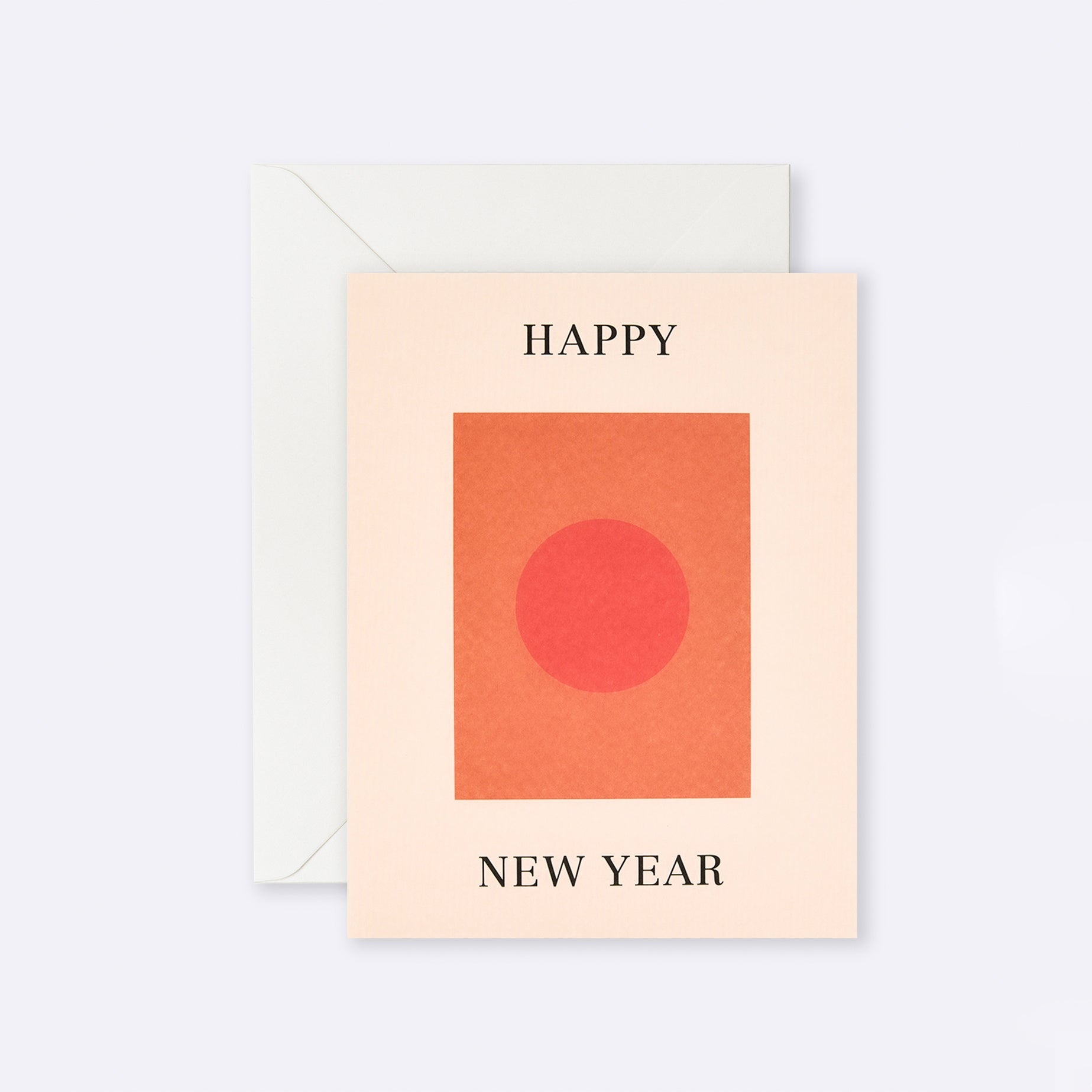 Greeting card with circular Happy New Year design