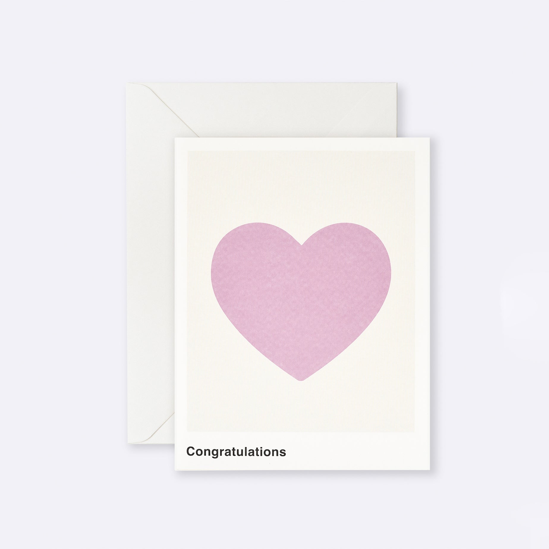 Greeting card featuring heart and Congratulations message