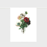 Lettuce Anemone 100% linen tea towel featuring delicate flower artwork