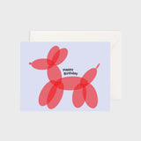 Greeting card featuring an illustrated balloon animal
