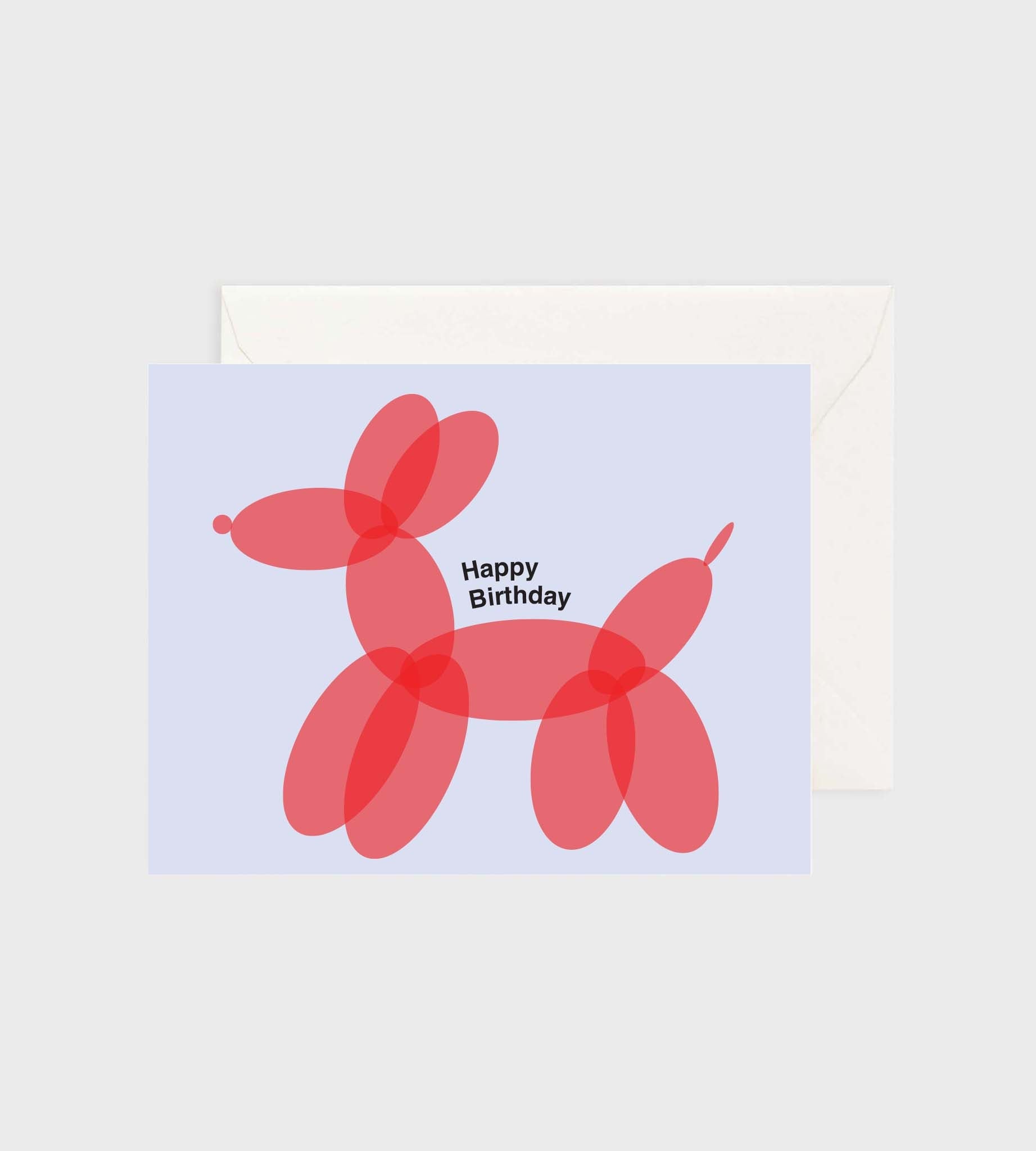 Greeting card featuring an illustrated balloon animal