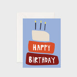 Greeting card featuring an illustrated birthday cake