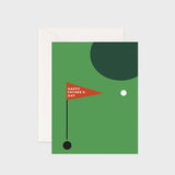 Greeting card featuring a Father's Day golf illustration