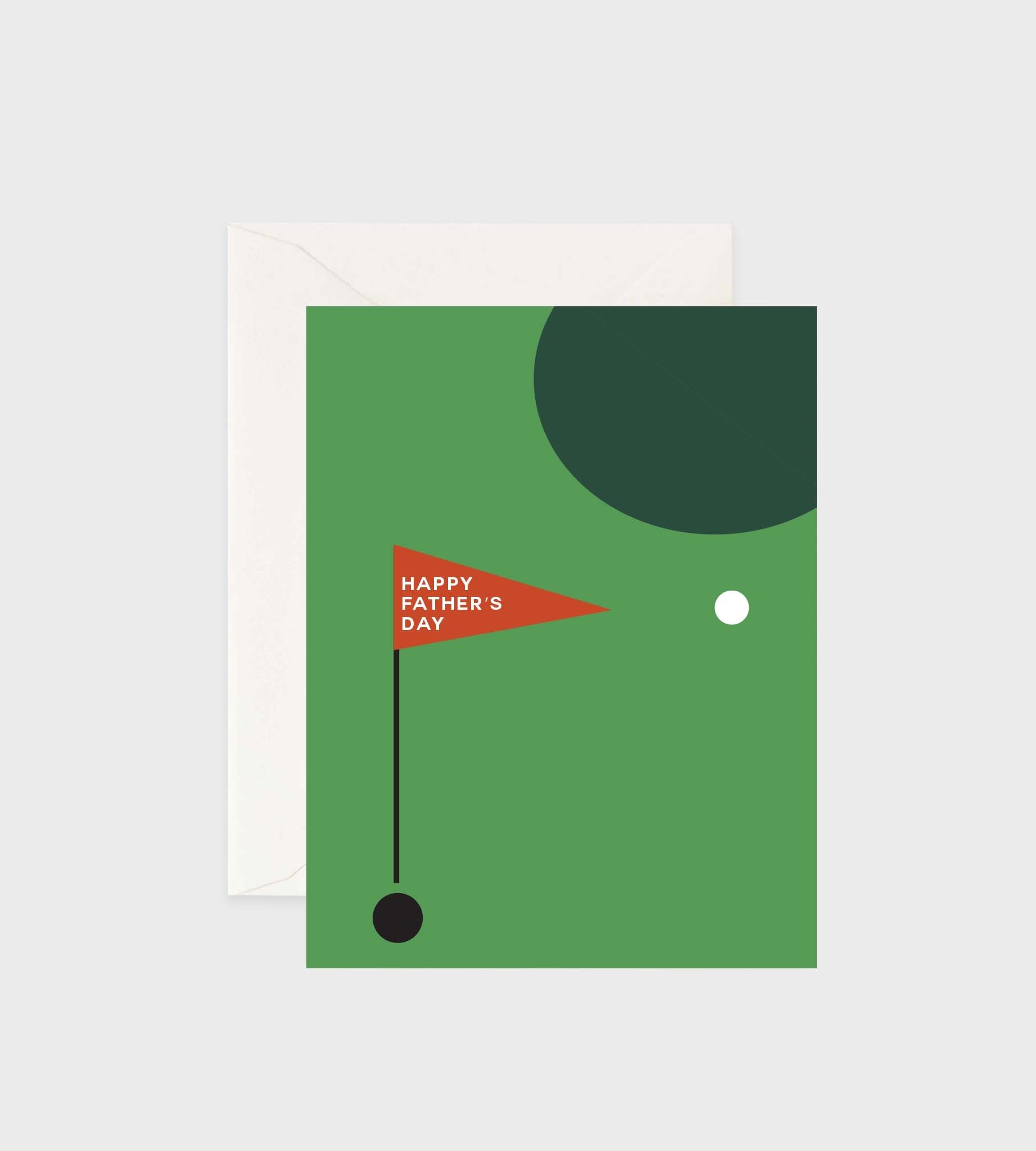 Greeting card featuring a Father's Day golf illustration