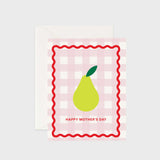 Greeting card featuring an illustrated pear for Mother's Day