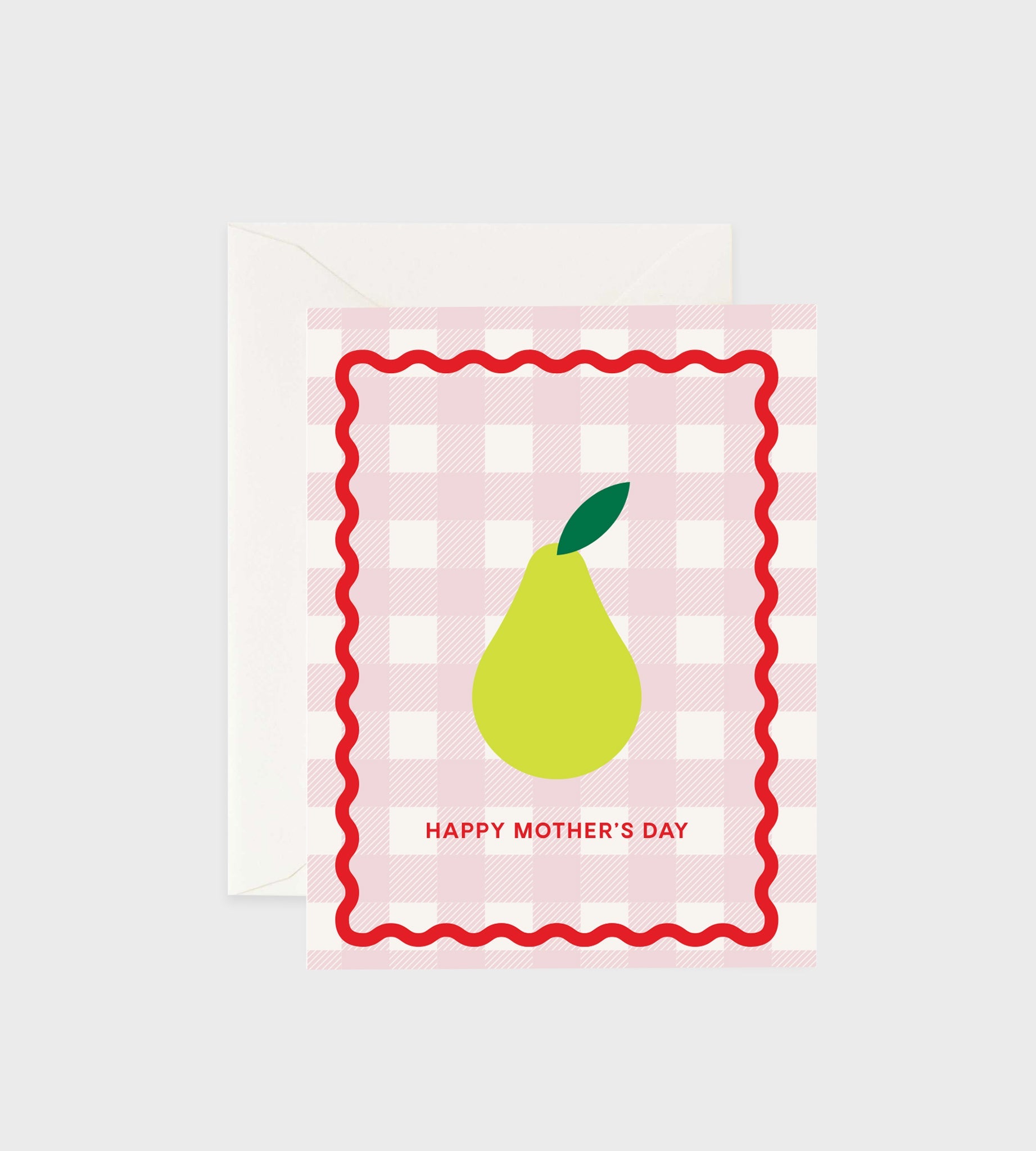 Greeting card featuring an illustrated pear for Mother's Day