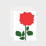 Greeting card featuring an illustrated rose