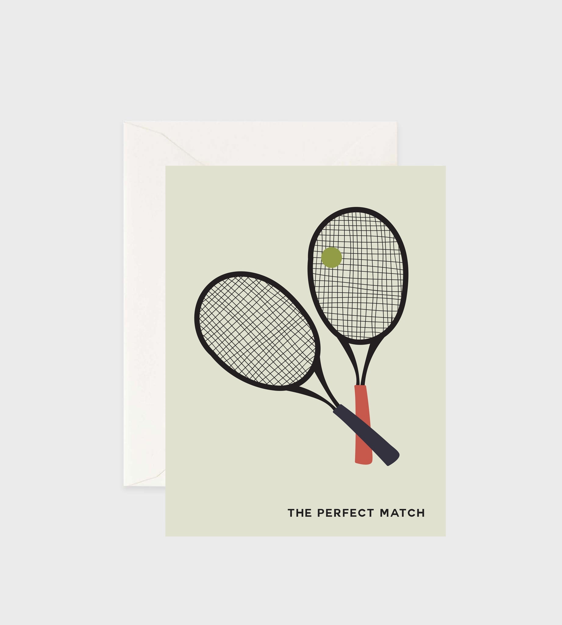 Greeting card featuring The Perfect Match illustration