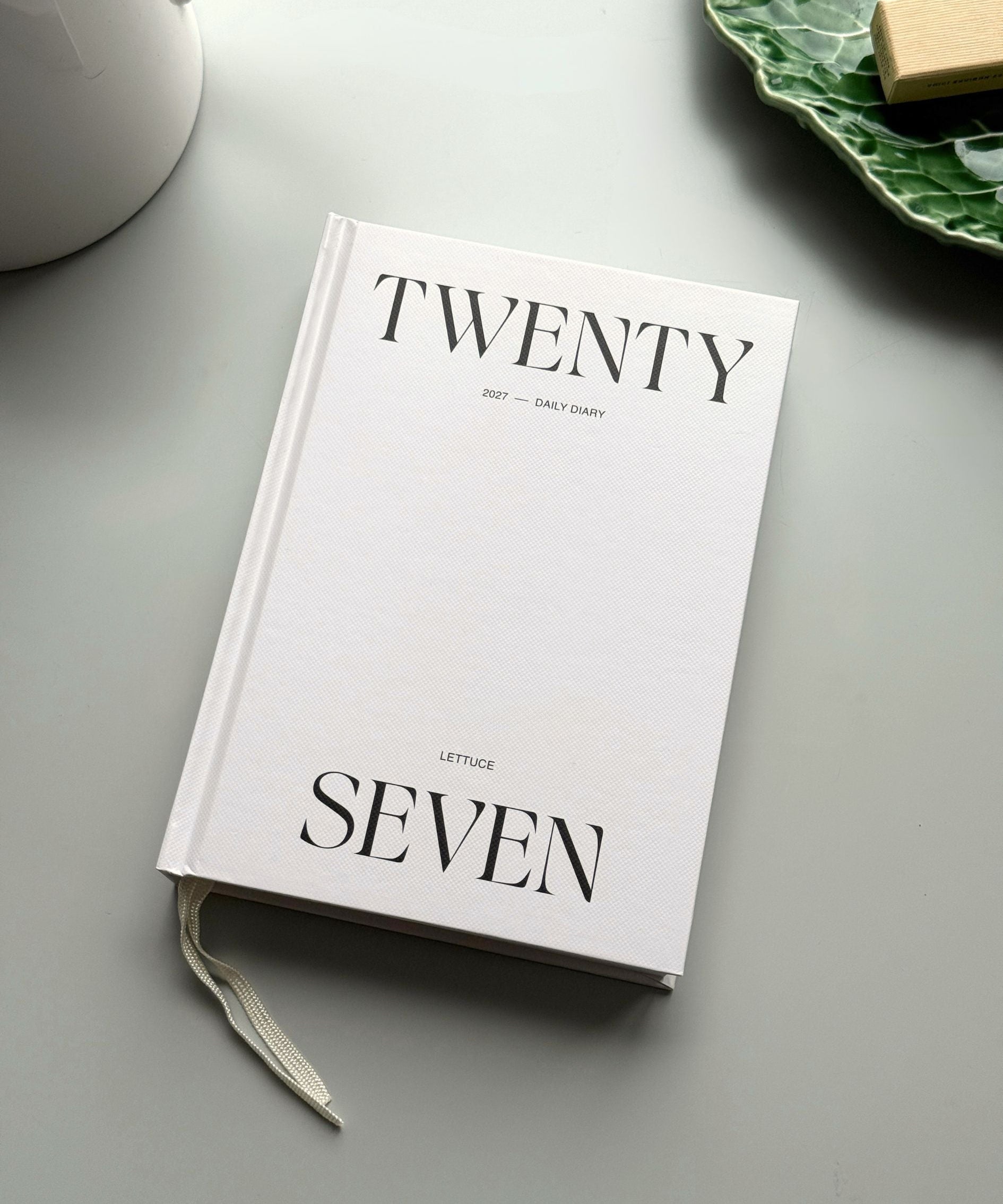 Lettuce Twenty Seven 2027 minimalist daily diary on a desk