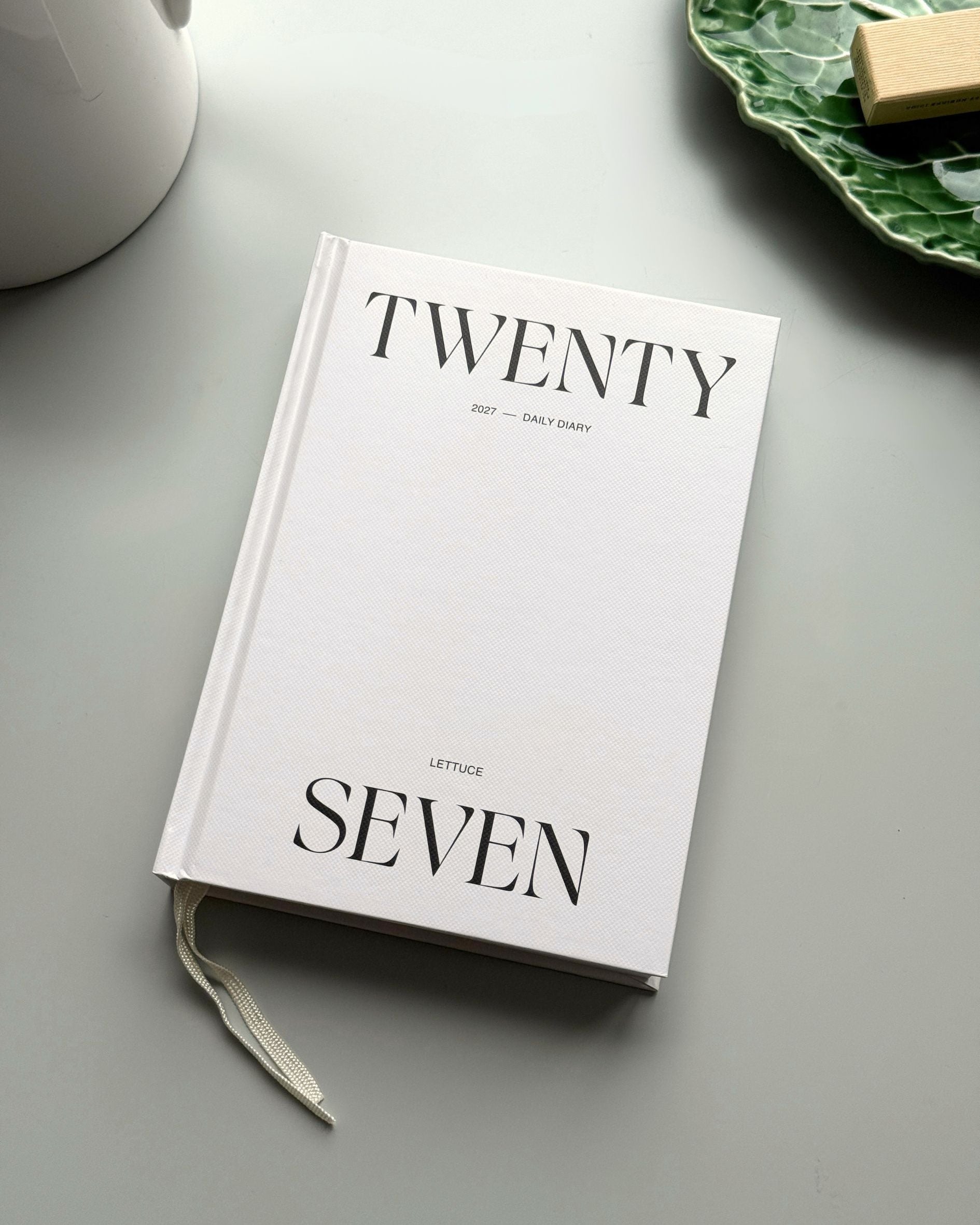 Lettuce Twenty Seven 2027 minimalist daily diary on a desk