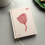 Lettuce Red Bloom 2027 daily diary with red botanical flower cover