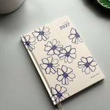 Lettuce Blue Flowers 2027 weekly diary with blue floral cover