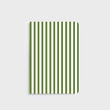 Lettuce A5 Notebook in Olive Stripe design with 80 ruled pages, designed in New Zealand