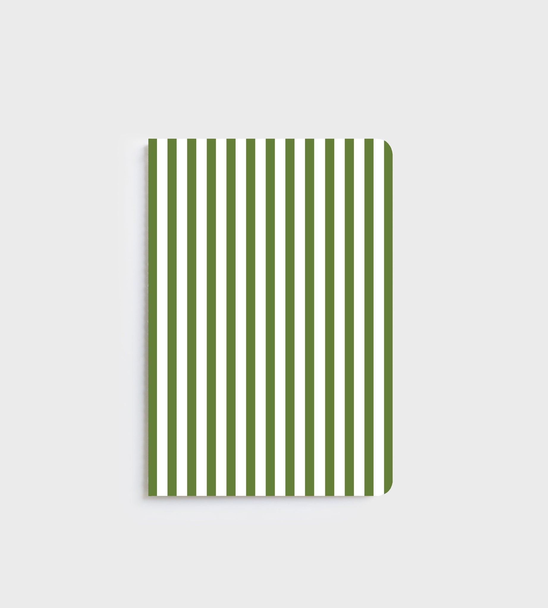 Lettuce A5 Notebook in Olive Stripe design with 80 ruled pages, designed in New Zealand