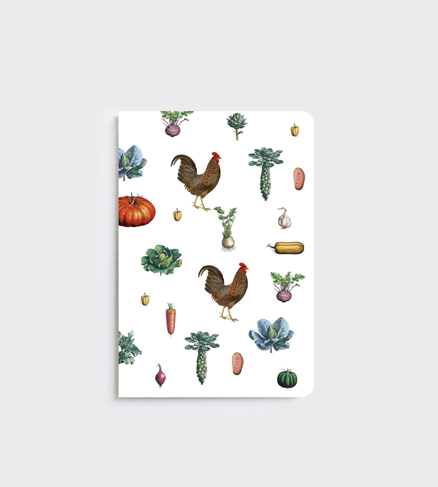 Lettuce A5 Notebook in Vintage Vegetables design with 80 ruled pages, designed in New Zealand