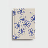 Lettuce 2027 Weekly Diary featuring Blue Flowers floral artwork, A5 hardcover week-to-view planner designed in New Zealand