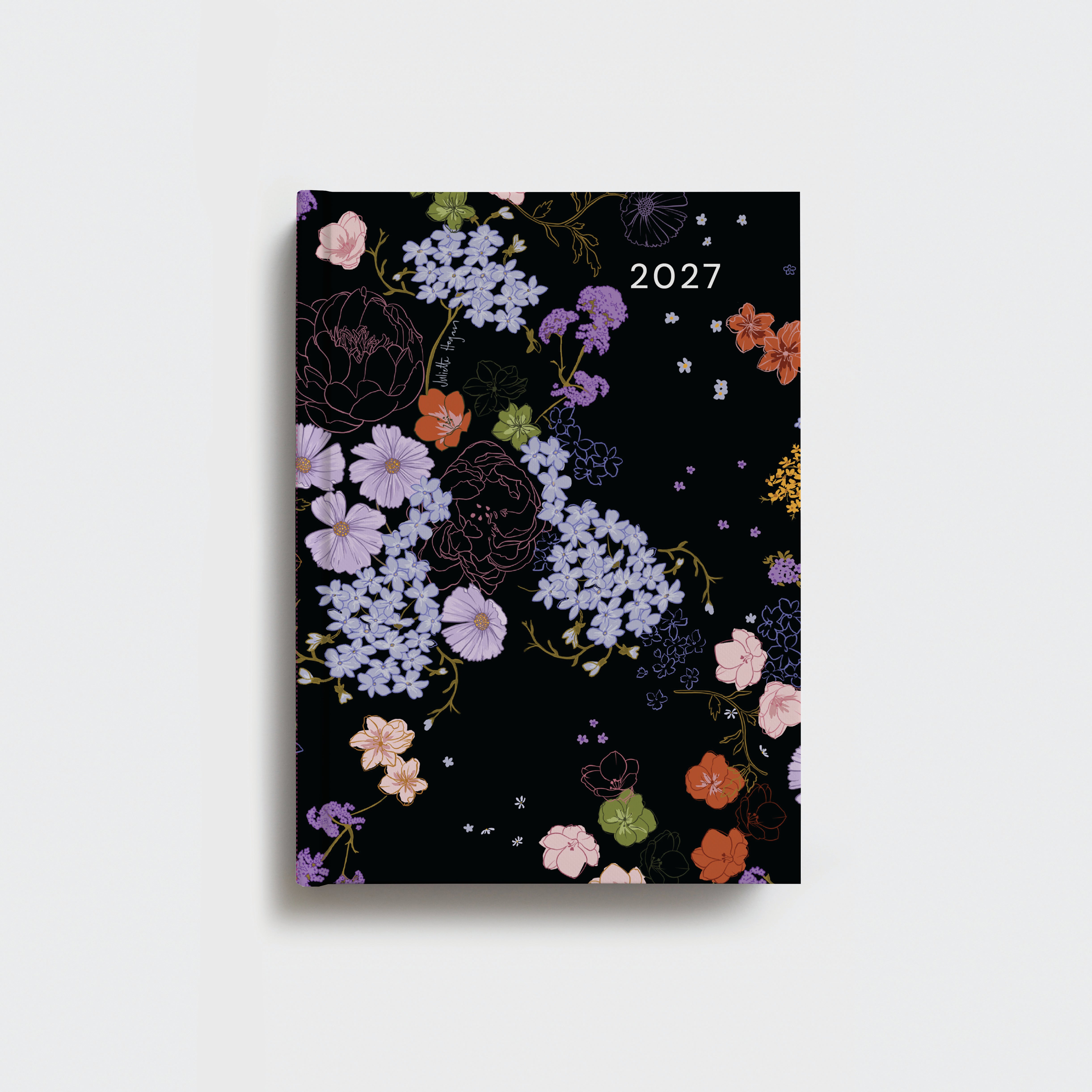Lettuce 2027 Weekly Diary featuring Afterglow Floral artwork by Juliette Hogan, A5 hardcover planner designed in New Zealand